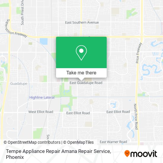 Mapa de Tempe Appliance Repair Amana Repair Service