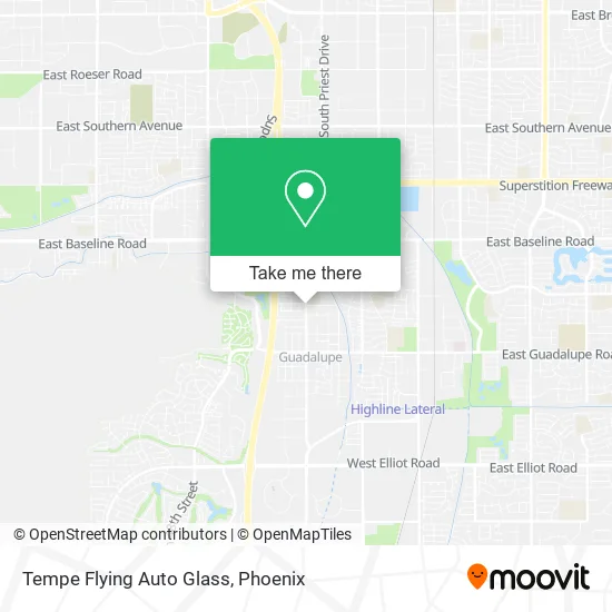 Tempe Flying Auto Glass map