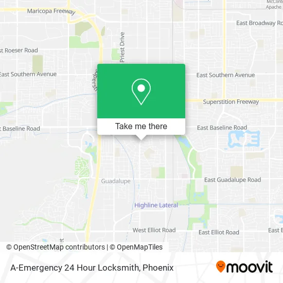 A-Emergency 24 Hour Locksmith map