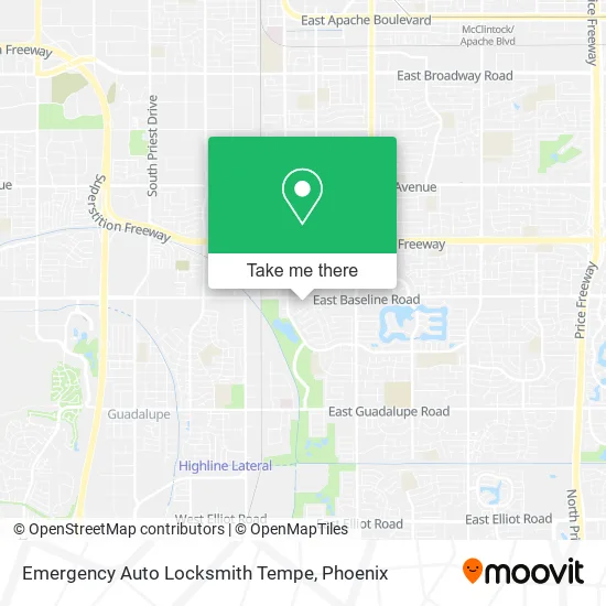Emergency Auto Locksmith Tempe map