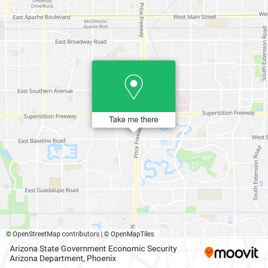 Arizona State Government Economic Security Arizona Department map