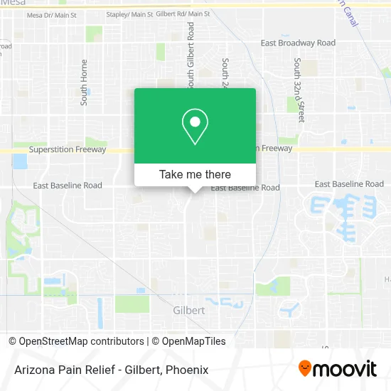Arizona Pain Relief - Gilbert map