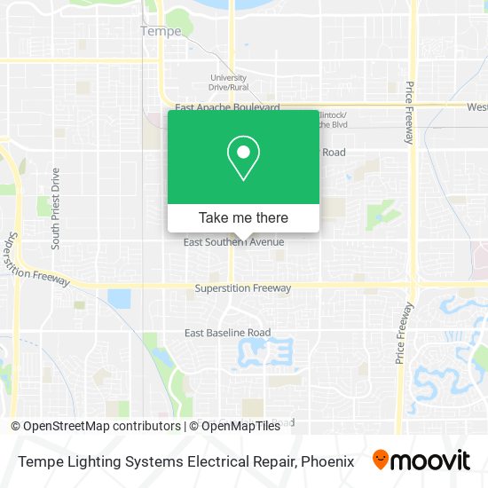 Mapa de Tempe Lighting Systems Electrical Repair