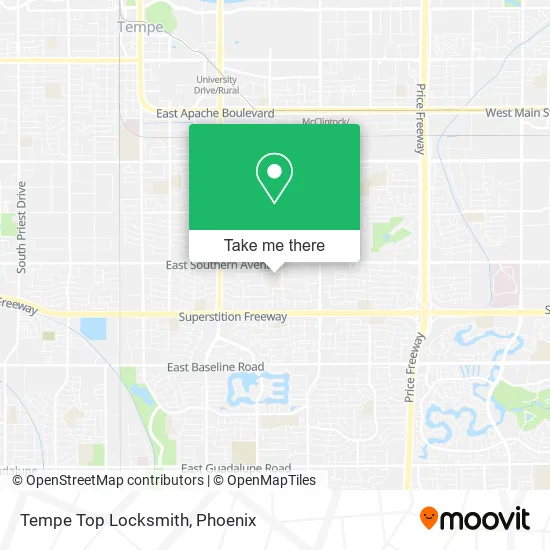 Tempe Top Locksmith map