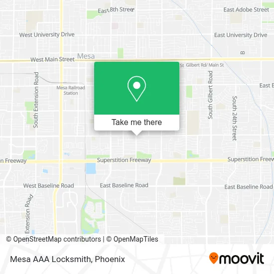 Mesa AAA Locksmith map