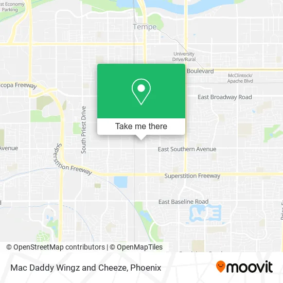 Mac Daddy Wingz and Cheeze map
