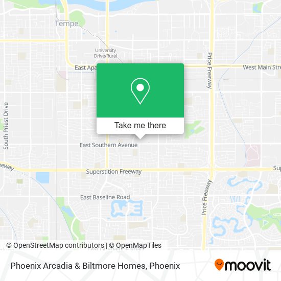Phoenix Arcadia & Biltmore Homes map
