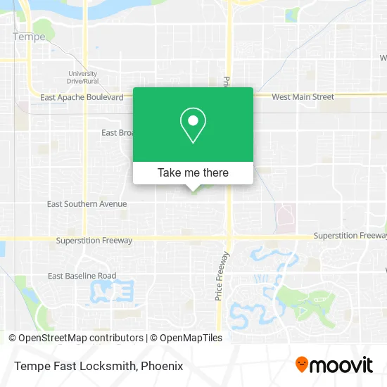 Tempe Fast Locksmith map