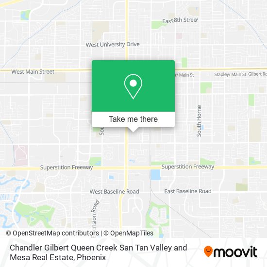 Chandler Gilbert Queen Creek San Tan Valley and Mesa Real Estate map