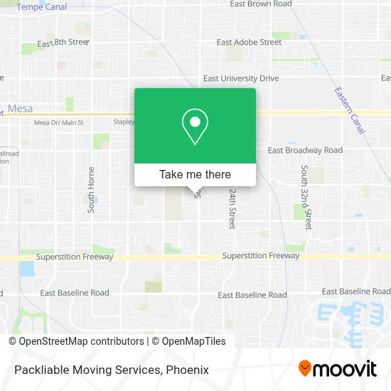 Packliable Moving Services map