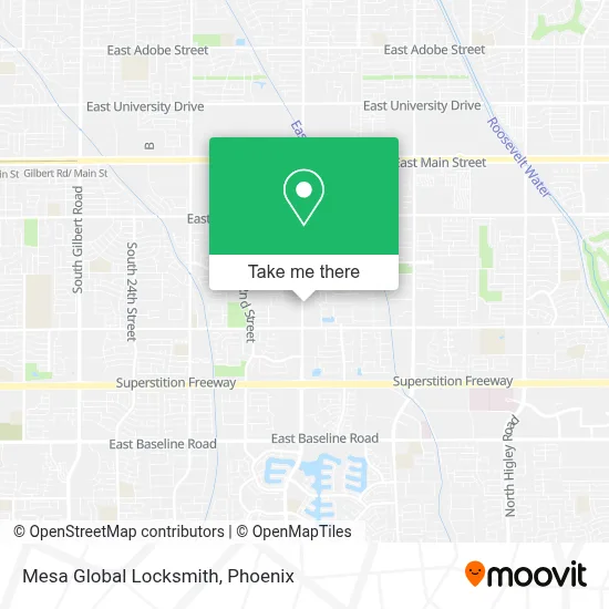 Mesa Global Locksmith map