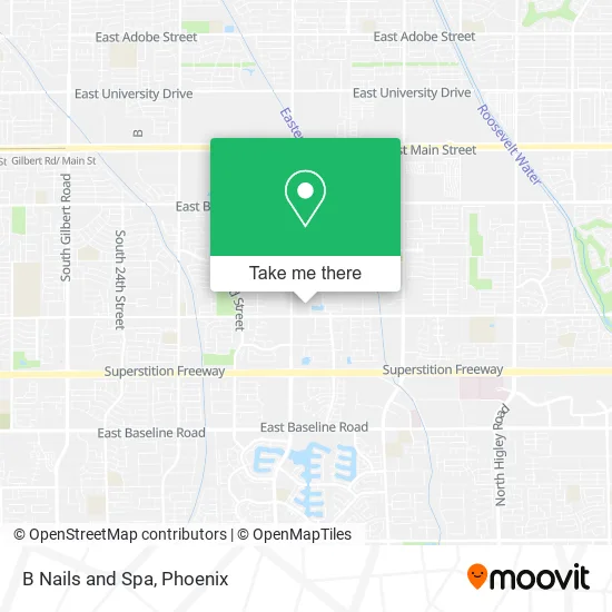 B Nails and Spa map
