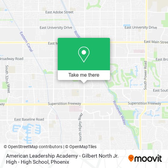 Mapa de American Leadership Academy - Gilbert North Jr. High - High School