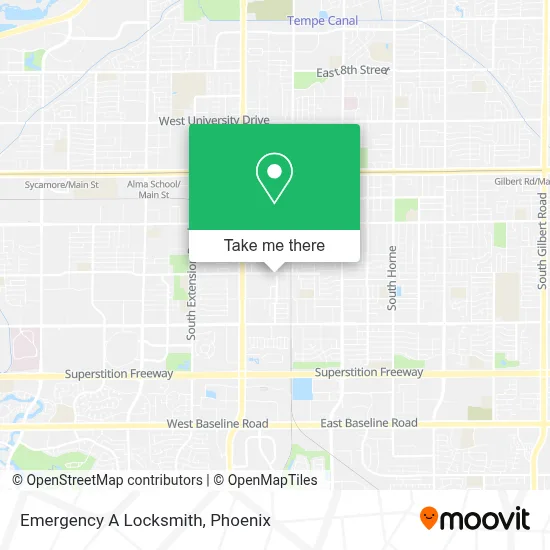 Emergency A Locksmith map