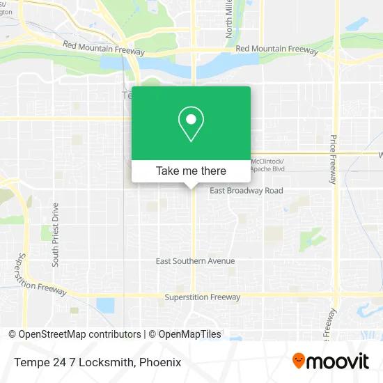 Tempe 24 7 Locksmith map