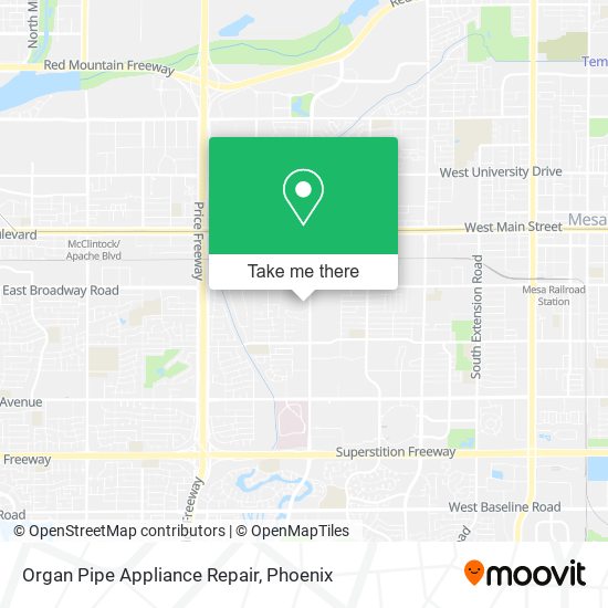 Organ Pipe Appliance Repair map
