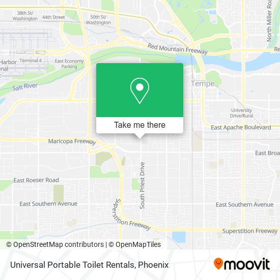 Universal Portable Toilet Rentals map