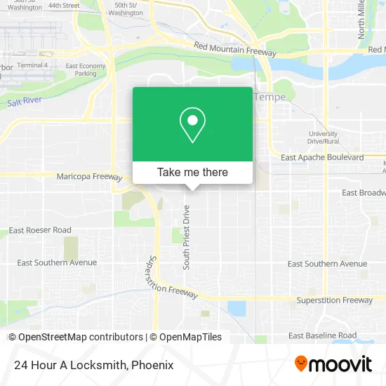 24 Hour A Locksmith map