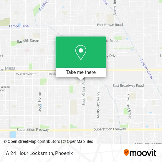A 24 Hour Locksmith map