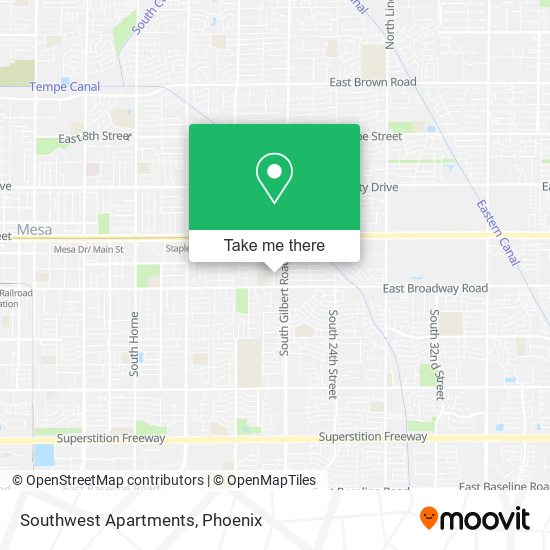 Mapa de Southwest Apartments