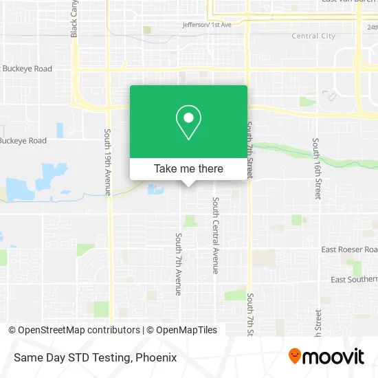 Same Day STD Testing map