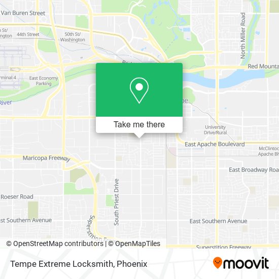 Tempe Extreme Locksmith map