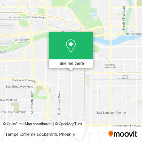 Tempe Extreme Locksmith map