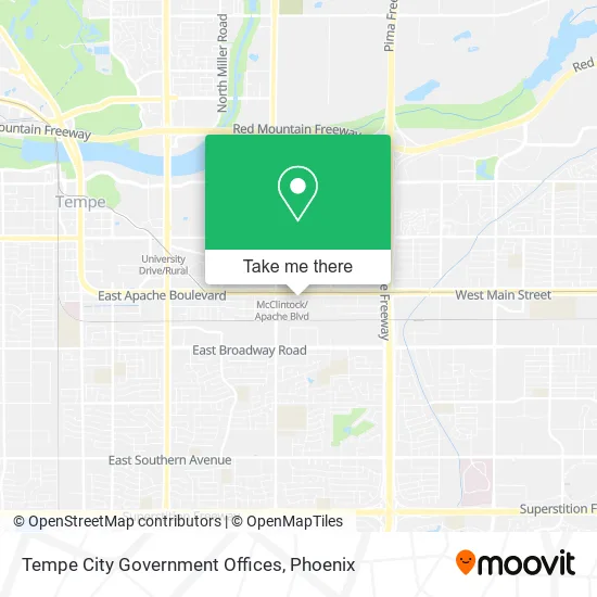 Tempe City Government Offices map