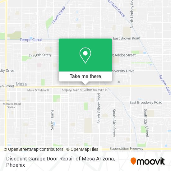 Discount Garage Door Repair of Mesa Arizona map