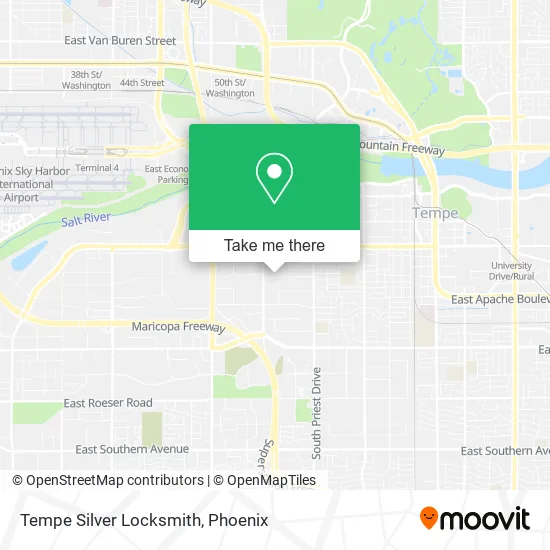 Tempe Silver Locksmith map