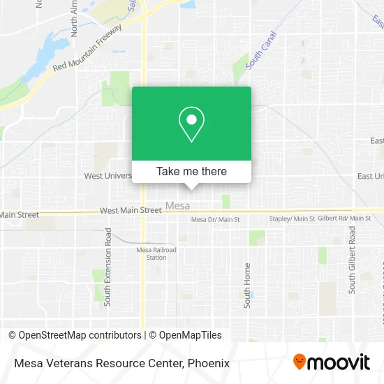 Mesa Veterans Resource Center map