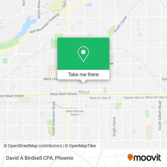 David A Birdsell CPA map