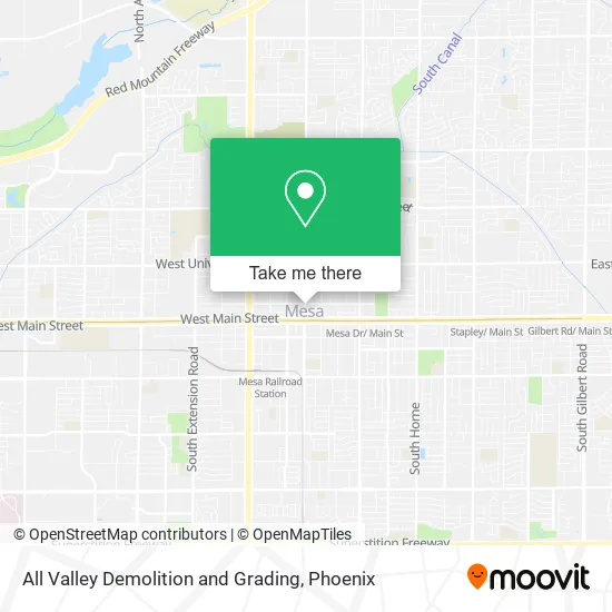 All Valley Demolition and Grading map