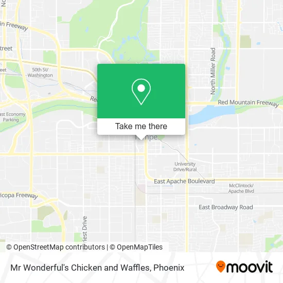 Mr Wonderful's Chicken and Waffles map