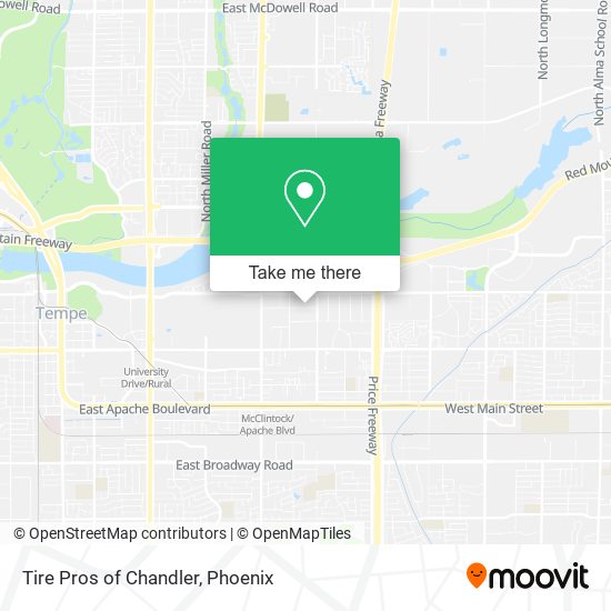 Tire Pros of Chandler map