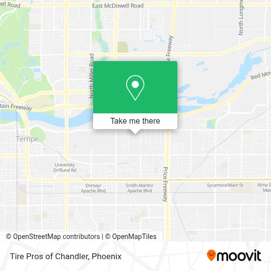 Tire Pros of Chandler map