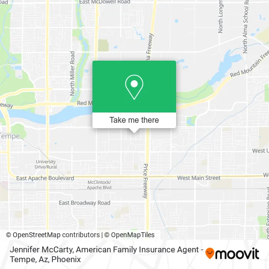 Jennifer McCarty, American Family Insurance Agent - Tempe, Az map