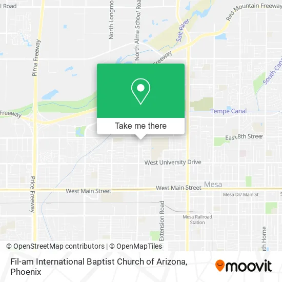 Fil-am International Baptist Church of Arizona map