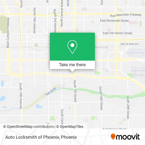 Auto Locksmith of Phoenix map