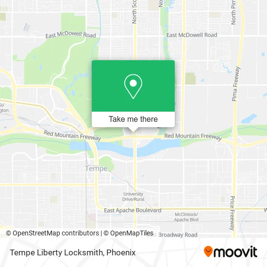 Tempe Liberty Locksmith map