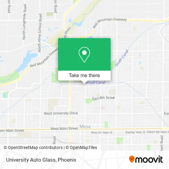 University Auto Glass map