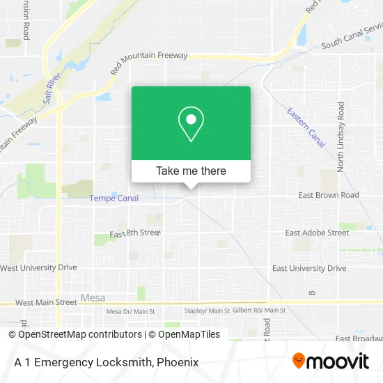 A 1 Emergency Locksmith map