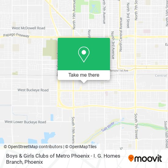 Boys & Girls Clubs of Metro Phoenix - I. G. Homes Branch map