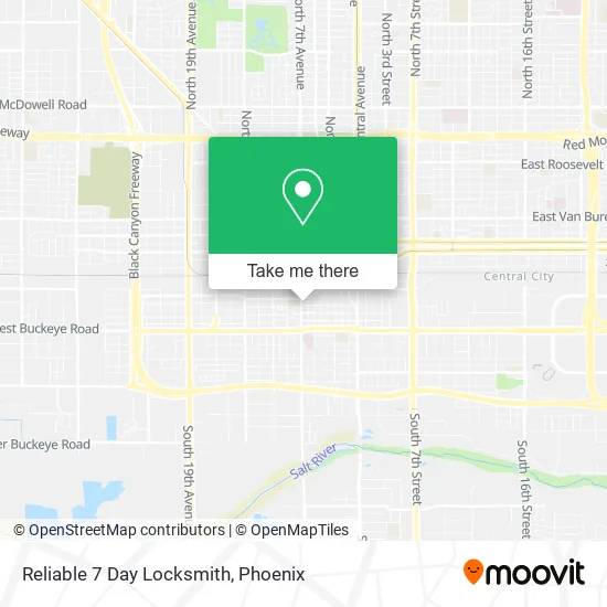 Reliable 7 Day Locksmith map