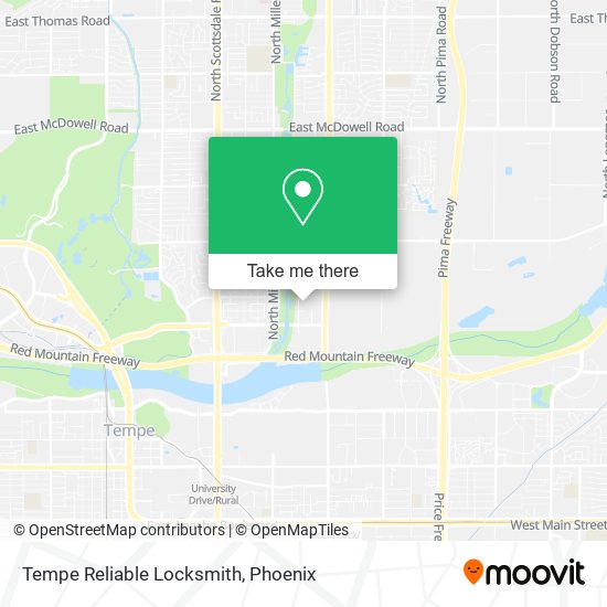 Tempe Reliable Locksmith map