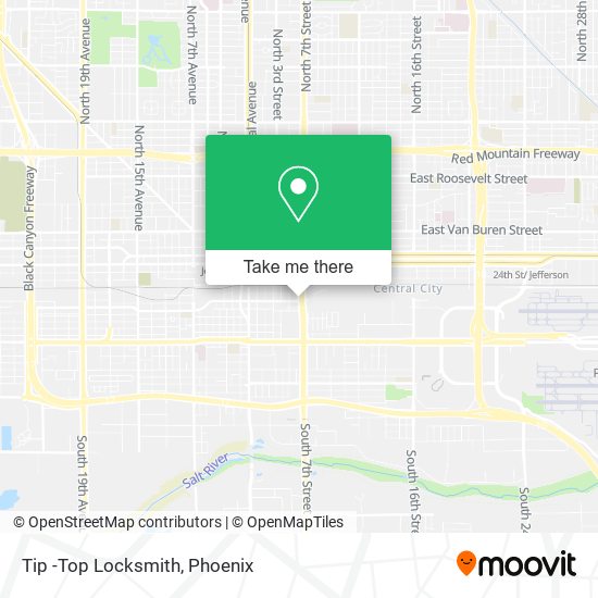 Tip -Top Locksmith map