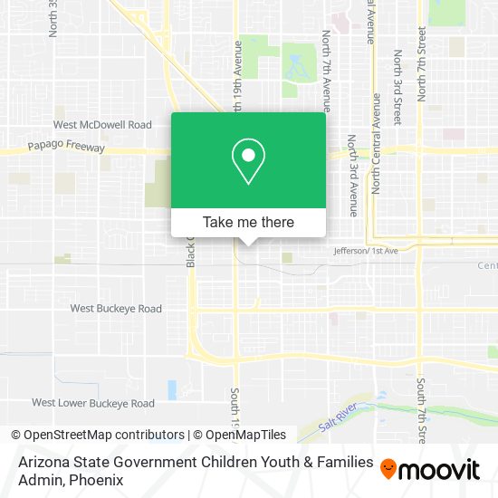 Arizona State Government Children Youth & Families Admin map