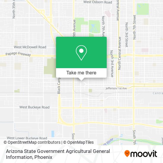 Mapa de Arizona State Government Agricultural General Information
