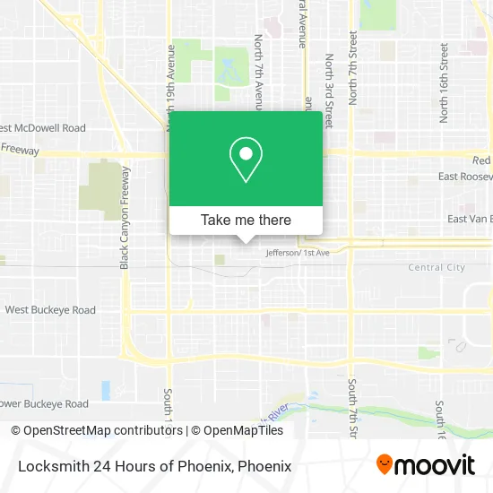 Locksmith 24 Hours of Phoenix map