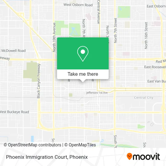 Phoenix Immigration Court map